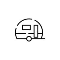 Caravan, Camper, Travel Dotted Line Icon Vector Illustration Logo Template. Suitable For Many Purposes.