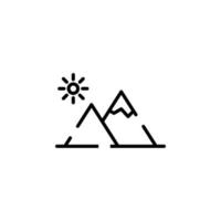 Mountain, Hill, Mount, Peak Dotted Line Icon Vector Illustration Logo Template. Suitable For Many Purposes.