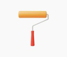 3d Realistic Paint roller vector illustration.