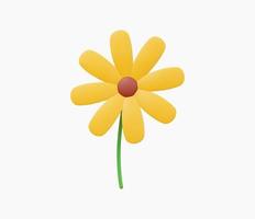 3d Realistic Flower icon vector illustration.