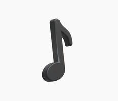 3d Realistic Music note vector illustration.