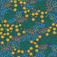 Seamless pattern with meadow flowers. Vector graphics.