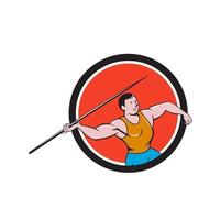 Javelin Throw Track and Field Circle Cartoon vector