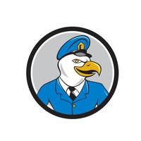 Bald Eagle Policeman Circle Cartoon vector