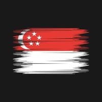 vector de pincel de bandera de singapur. vector de pincel de bandera nacional