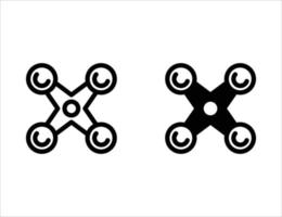 icono de dron. icono de contorno e icono sólido vector