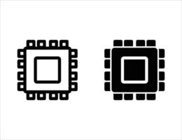 microprocessor icon. outline icon and solid icon vector