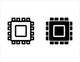 microprocessor icon. outline icon and solid icon vector