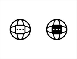 translate icon. outline icon and solid icon vector