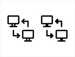 network connection icon. outline icon and solid icon vector