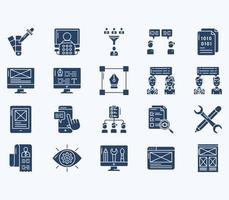 Simple icon set of 40 UX ans UI Vector Line Icons. Contains such Icons as Idea, bug, user, mobile, tap and more web icons set. Collection of vector set. 512x512 Pixel Perfect.