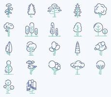 set of Trees and plants icons vector