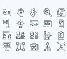 Simple icon set of 40 UX ans UI Vector Line Icons. Contains such Icons as Idea, bug, user, mobile, tap and more web icons set. Collection of vector set. 512x512 Pixel Perfect.