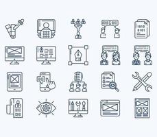 Simple icon set of 40 UX ans UI Vector Line Icons. Contains such Icons as Idea, bug, user, mobile, tap and more web icons set. Collection of vector set. 512x512 Pixel Perfect.