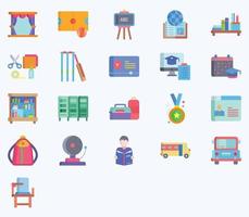 conjunto de iconos simples de iconos de línea vectorial de la escuela y la academia. contiene íconos como bolsa, libro, estudiante, clase, experimento y más íconos web establecidos. colección de conjunto de vectores. 512x512 píxeles perfectos. vector