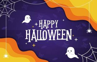 halloween background in flat style design illustration vector