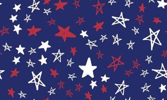 Independence Day USA. Presidents day. Hand drawn illustration. Stars grunge. vector