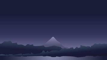 Night sky mountain landscape vector