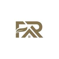 letra f,a,r combinación con hogar y hoja, elegante diseño de logotipo de estilo minimalista vector