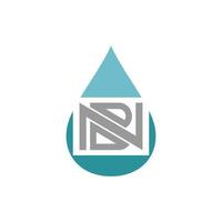 Letter N,B Combination Waterdrop,Elegant Minimalist Style Logo Design Editable vector