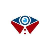 Eyeball Combination With Collar ,Minimalist Elegant Style Logo Design Editable vector