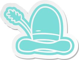 cartoon sticker of a farmers hat vector