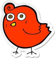 sticker of a funny cartoon bird vector