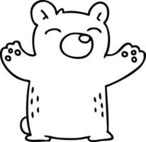 quirky line drawing cartoon bear vector