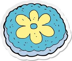 sticker of a cartoon baked biscuit vector