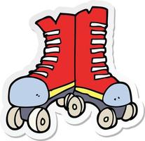 sticker of a cartoon roller boots vector