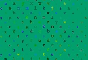 Dark blue, yellow vector texture with ABC characters.