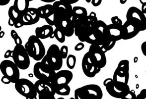 Black and white vector background with bubbles.