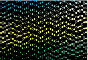 Dark Blue, Yellow vector background with bubbles.