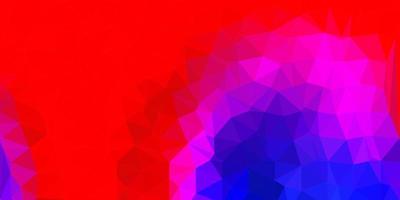 Light blue, red vector abstract triangle background.