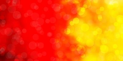 Light Red, Yellow vector background with circles.