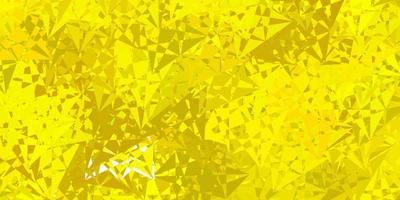 Dark green, yellow vector texture with random triangles.