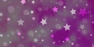 Light Pink, Yellow vector pattern with circles, stars.