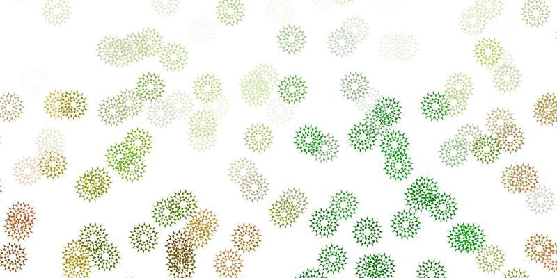 Light green, yellow vector doodle pattern with flowers.