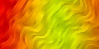 Dark Red, Yellow vector background with wry lines.