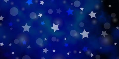 Dark Pink, Blue vector texture with circles, stars.