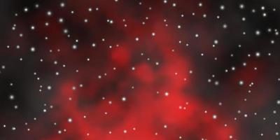 Dark Red vector texture with beautiful stars.