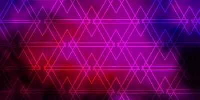 Dark Pink, Blue vector backdrop with lines, triangles.