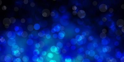 Dark BLUE vector background with bubbles.