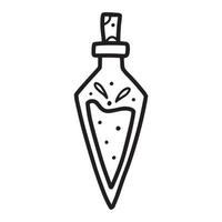 A jar of potion or poison. Magic potion. Vector illustration. Drawn style. Doodle style.