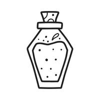 A jar of potion or poison. Magic potion. Vector illustration. Drawn style. Doodle style.
