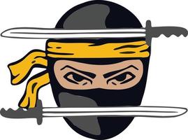 insignia, logotipo ninja, guerras de espadas, asesino, símbolo. vector