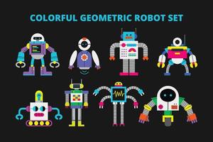 conjunto de robots geométricos coloridos 1 vector