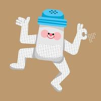 Salt Character Flat Mascot Design vector