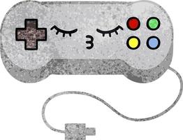 retro grunge texture cartoon game controller vector