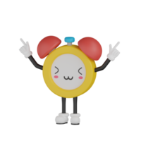 3d aislado despertador personaje de dibujos animados png